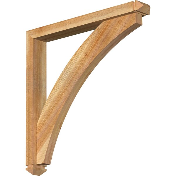 Ekena Millwork Thorton Arts and Crafts Rough Sawn Bracket w/ Offset Brace, Western Red Cedar, 4"W x 30"D x 30"H BKT0402X30X30THR03RWR - main